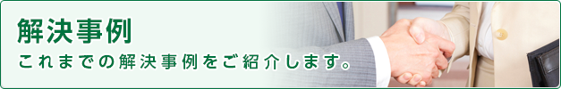 解決事例 これまでの解決事例をご紹介します。